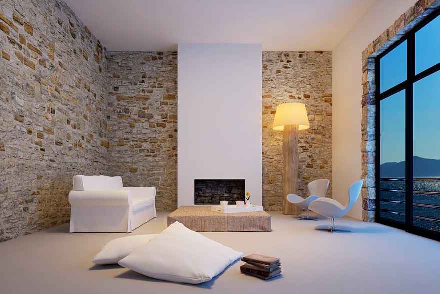 how to update a 1970s stone fireplace